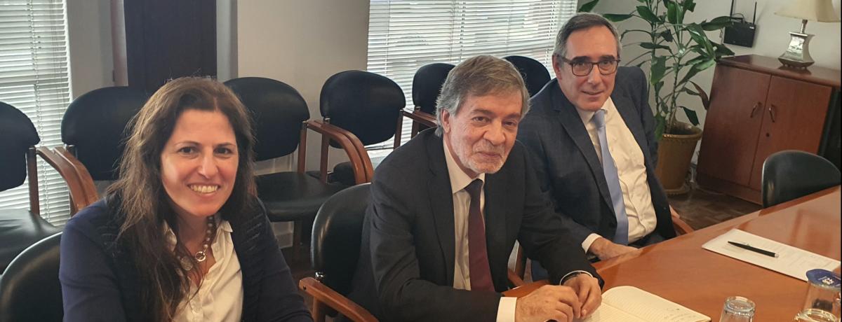 Foto dos três elementos que constituem a Comissão de Auditoria e Controlo