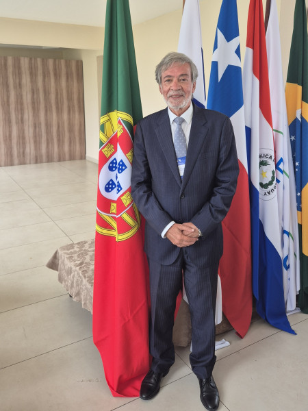 Inspetor-Geral à frente de várias bandeiras nacionais